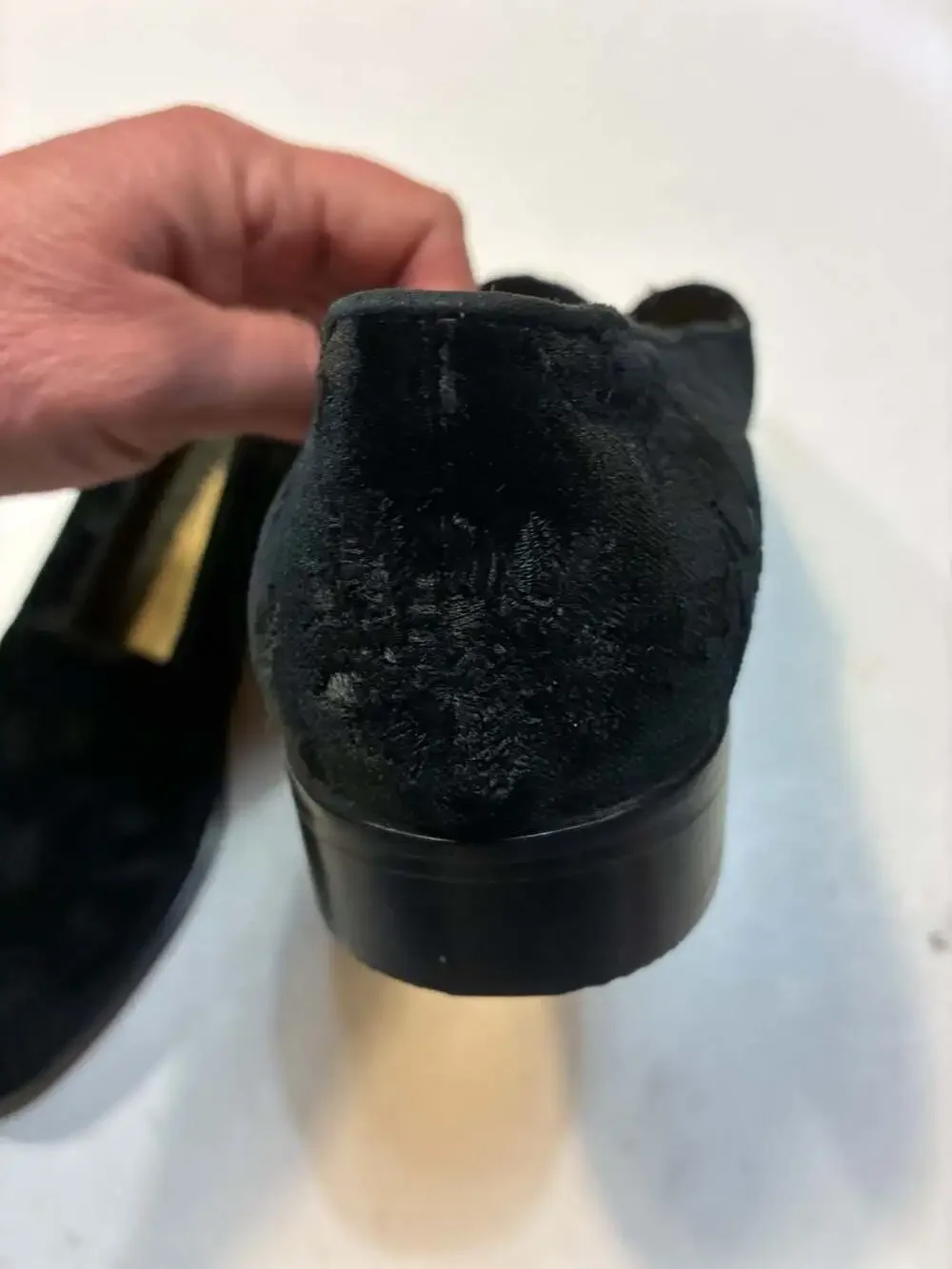 Yves Saint Laurent Black Floral Velvet Loafers Size 9 M